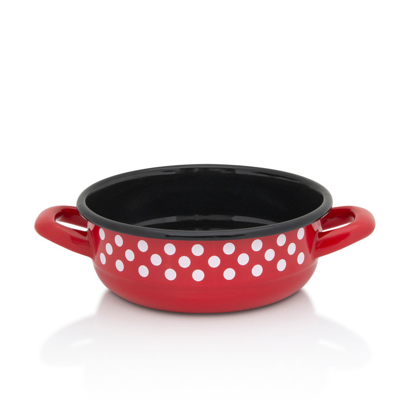 Metalac činija CRVENO BIJELE TUFNE 16cm