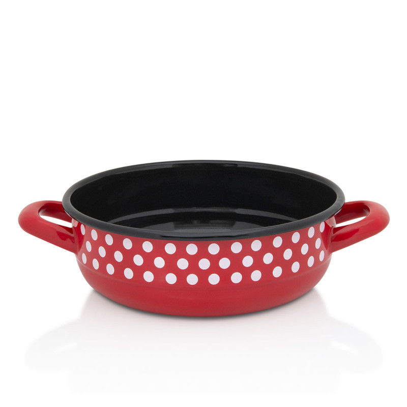 Metalac činija CRVENO BIJELE TUFNE 20cm
