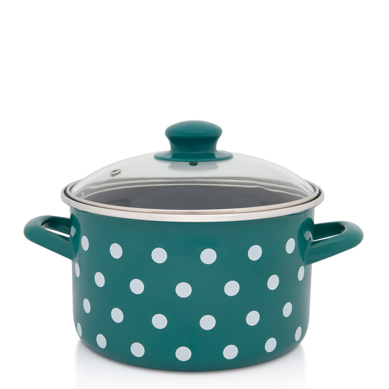 Metalac duboka šerpa ZELENO BIJELE TUFNE 20cm/4lit