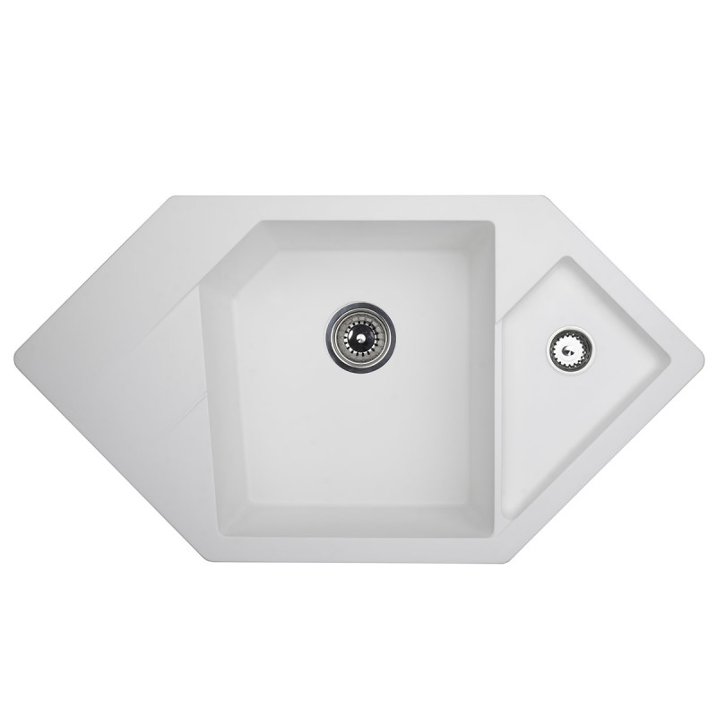 Metalac granitna usadna sudopera xDiamond bela 960x510 Ø90