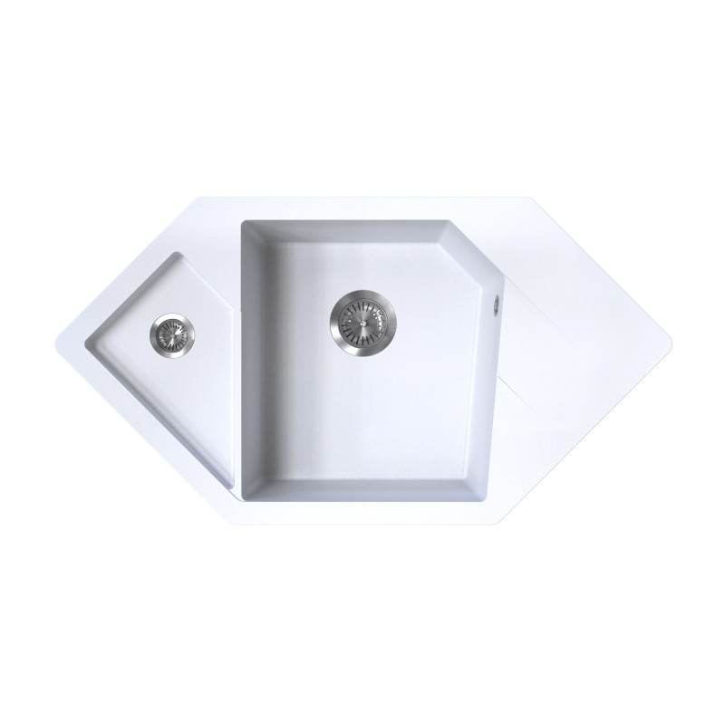 Metalac granitna usadna sudopera xDiamond bijela 960x510 Ø90