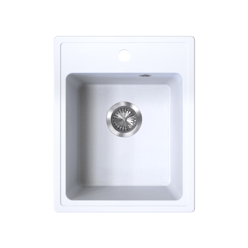 Metalac granitna usadna sudopera xQuadro 40 bijela 400x500 Ø90