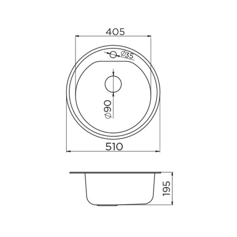 Metalac granitna usadna sudopera xVenera crna E510 ø90 