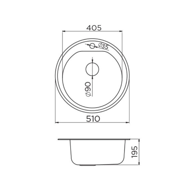 Metalac granitna usadna sudopera xVenera grafit E510 ø90