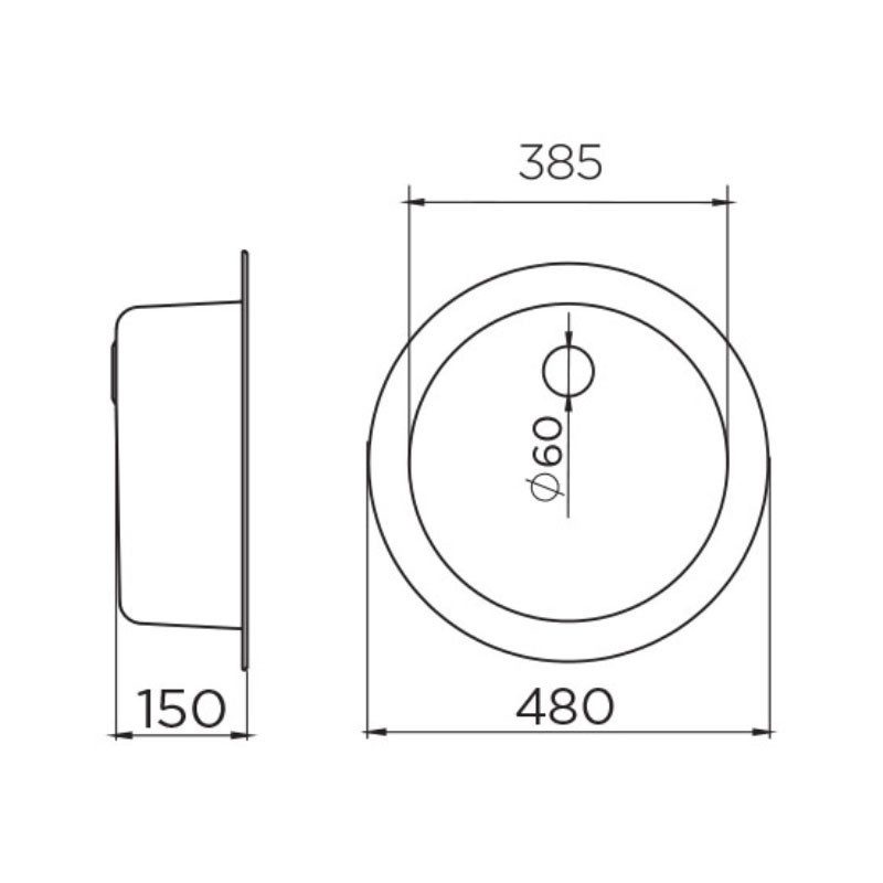 Metalac inox usadna sudopera Venera C480 sifon ø60