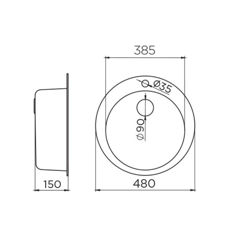 Metalac inox usadna sudopera Venera E480 sifon ø90