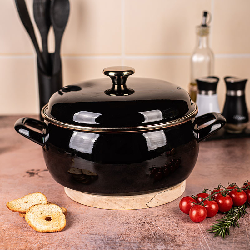 Metalac plitka šerpa CRNI PRINC 24cm/5lit