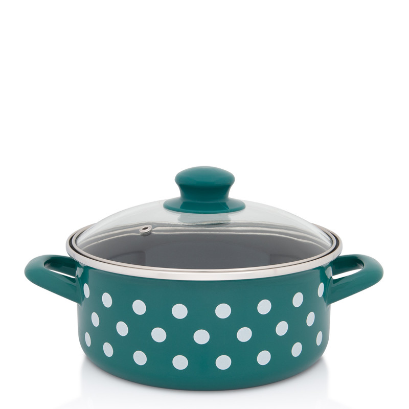 Metalac plitka šerpa ZELENO BIJELE TUFNE 20cm/2,75lit