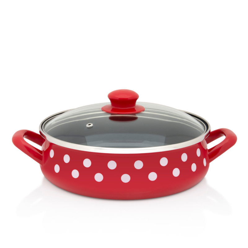 Metalac tava CRVENO BIJELE TUFNE 24cm/3,4lit